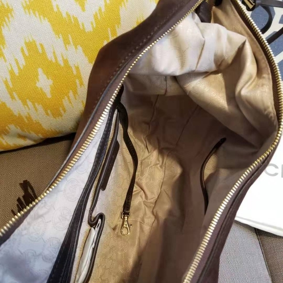 Michael Kors Handbag Rhea Large Suede Shoulder Bag - Picture 8 of 8